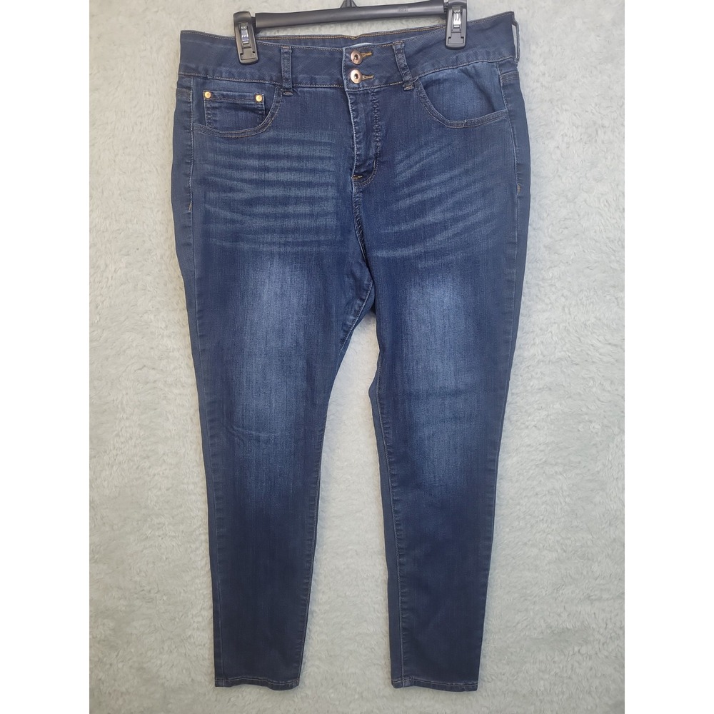 iT! Helena High Rise Skinny Jeans Women's Size 34x26 Dark Wash Denim Str